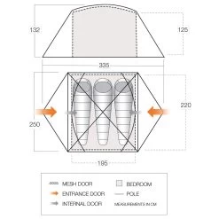 Vango Tryfan 300 - 3-Personen Zelt -Camping Gear Verkauf vango tryfan 300 3 personen zelt detail 7